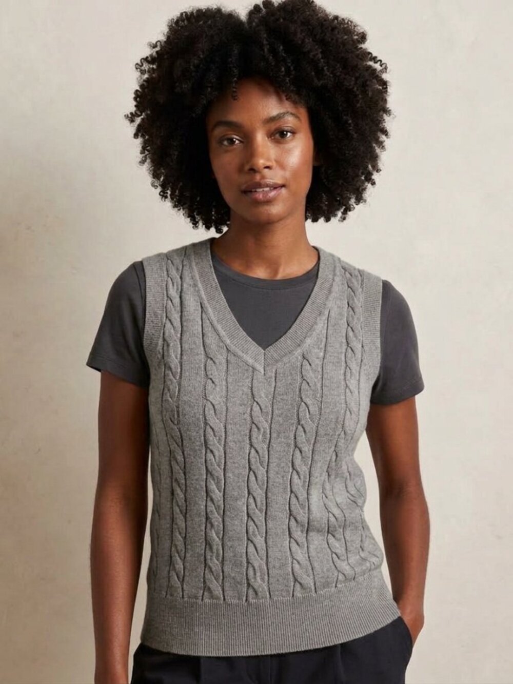 Classic soft heather gray sweater vest